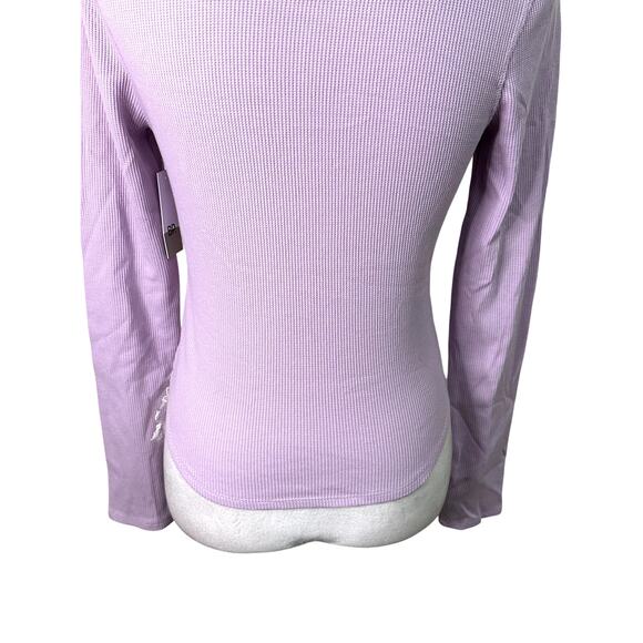 BP. Long Sleeve Soft Ribbed Deep V Neck Slim fit Thermal Top Purple W Small NWT - Picture 6 of 9
